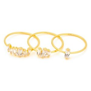 Gorjana Amara Set of Three Stacking Rings, Sz 7